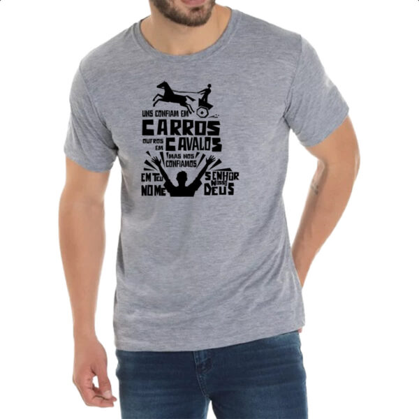 Camiseta Cinza Gospel Salmos 20.7 - Imagem 2