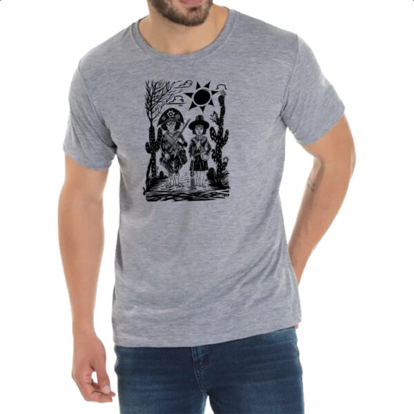 Camiseta Cinza Lampiao e Maria Bonita 01 - Imagem 2