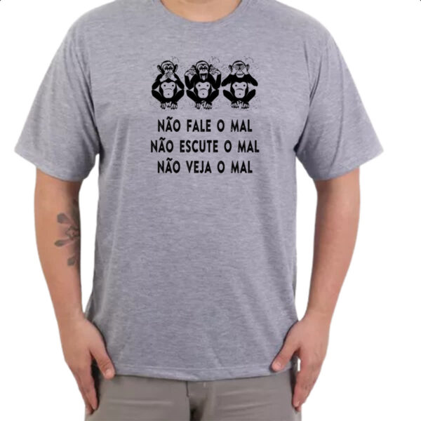 Camiseta Cinza 3 macacos sabios - Imagem 3