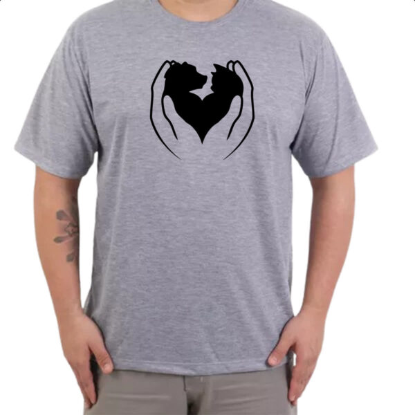 Camiseta Cinza Adocao Pet carinho - Imagem 3