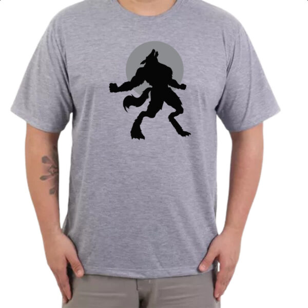 Camiseta Cinza Lobisomen ao luar - Imagem 3