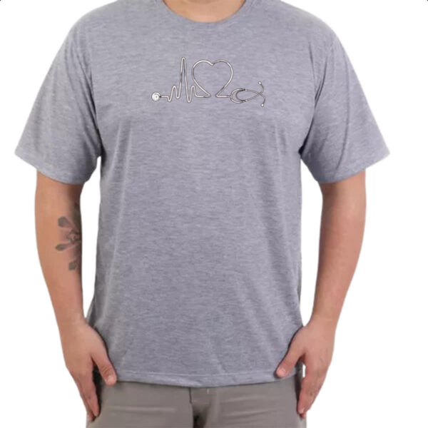 Camiseta Cinza Batimento cardiaco Enfermagem - Imagem 3