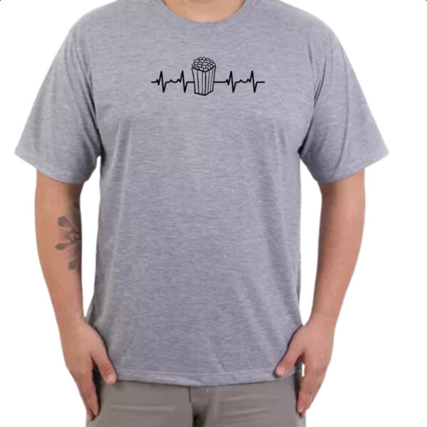 Camiseta Cinza Batimento cardiaco pipoca - Imagem 3