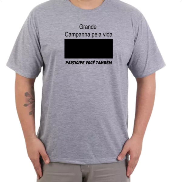 Camiseta Cinza Campanha cuide da sua vida - Imagem 3