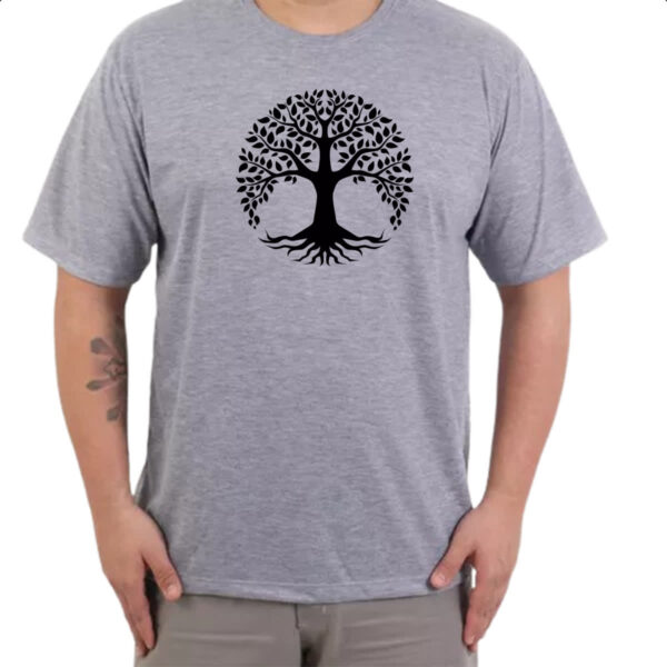 Camiseta Cinza Arvore da vida preta - Imagem 3