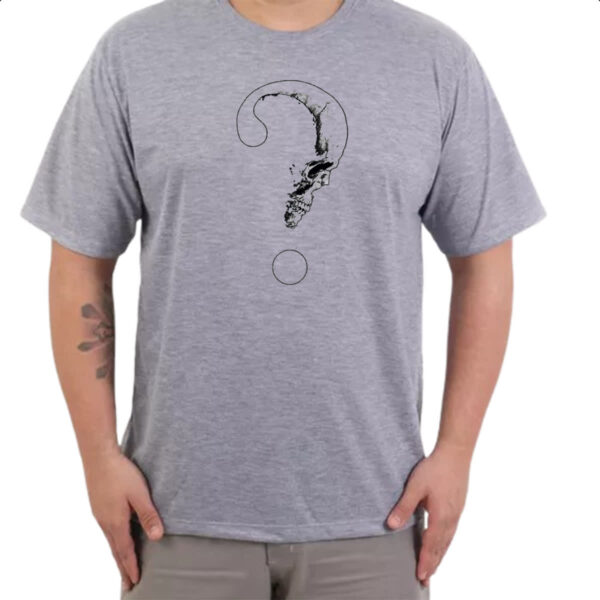 Camiseta Cinza Caveira interrogacao - Imagem 3