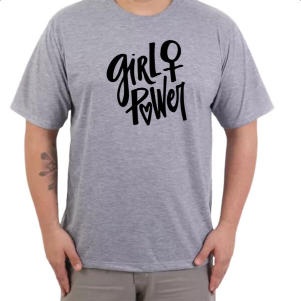 Camiseta Cinza Empoderada Girl Power - Imagem 3