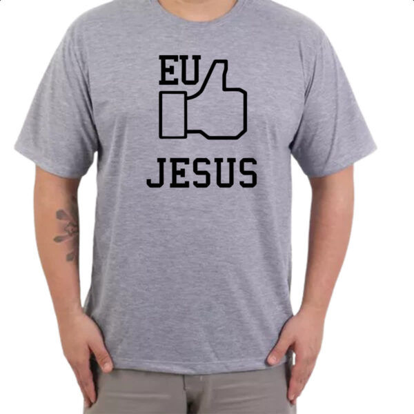 Camiseta Cinza Eu Curto Jesus - Imagem 3
