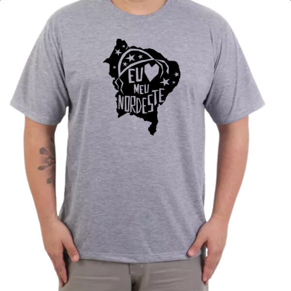 Camiseta Cinza Eu amo meu nordeste - Imagem 3