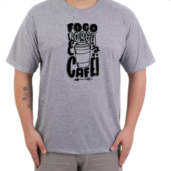 Camiseta Cinza Foco Forca Cafe - Imagem 3
