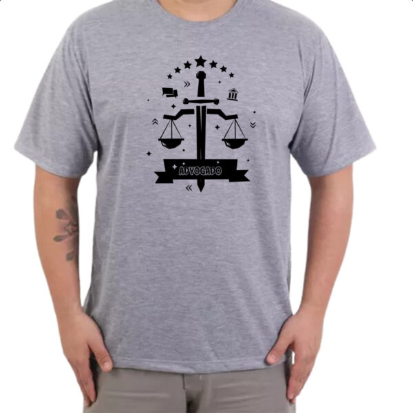 Camiseta Cinza Advogado balanca e espada - Imagem 3