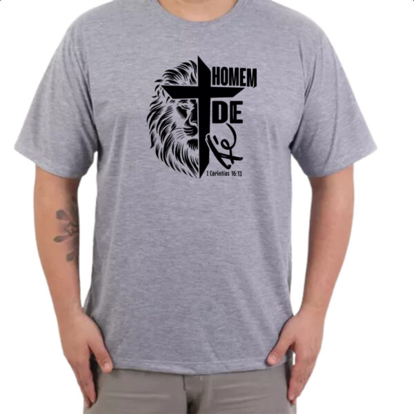 Camiseta Cinza Gospel 1 Corintios 16.13 - Imagem 3
