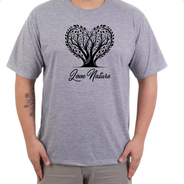 Camiseta Cinza Amo a natureza - Imagem 3