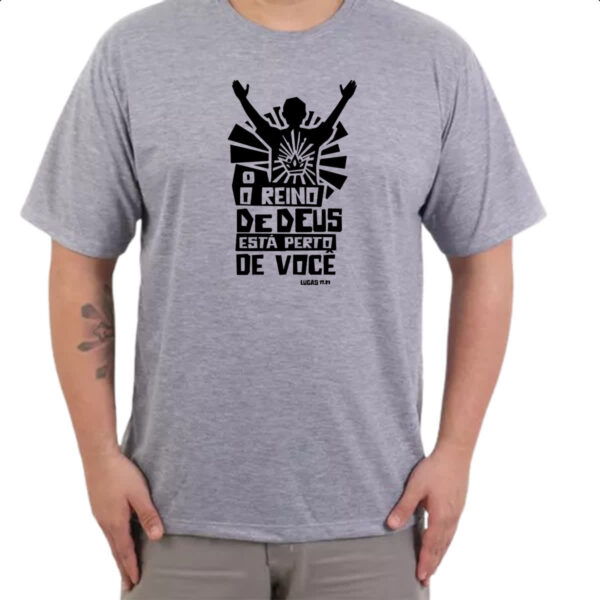 Camiseta Cinza Gospel Lucas 17.21 - Imagem 3