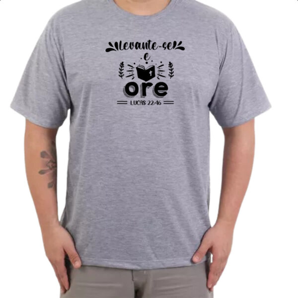 Camiseta Cinza Gospel Lucas 22.46 - Imagem 3