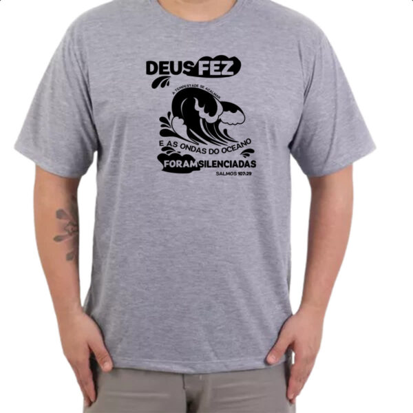 Camiseta Cinza Gospel Salmos 107.29 - Imagem 3