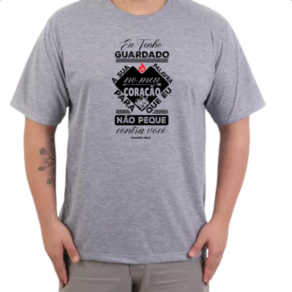 Camiseta Cinza Gospel Salmos 119.11 PB - Imagem 3