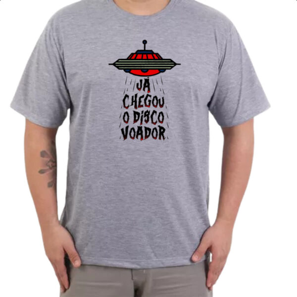 Camiseta Cinza Ja chegou o disco voador - Imagem 3