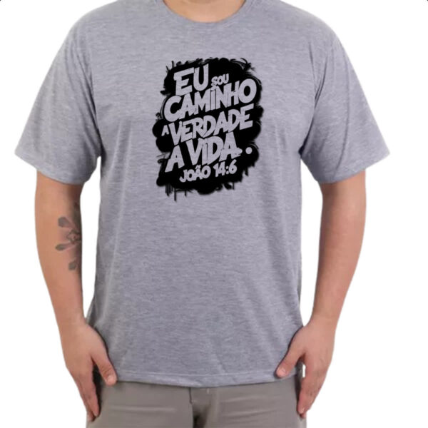 Camiseta Cinza Jesus Joao 14-6 - Imagem 3