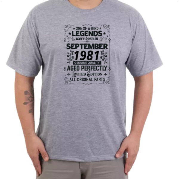 Camiseta Cinza Legends Were Born SET-1981 - Imagem 3