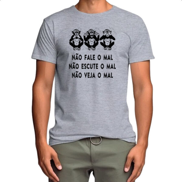 Camiseta Cinza 3 macacos sabios - Imagem 4
