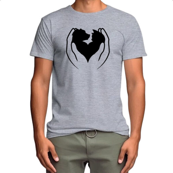 Camiseta Cinza Adocao Pet carinho - Imagem 4
