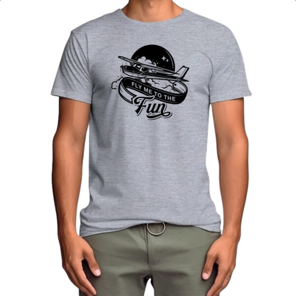 Camiseta Cinza Aviao fly me to the fun - Imagem 4