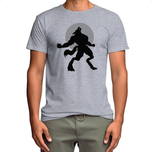 Camiseta Cinza Lobisomen ao luar - Imagem 4