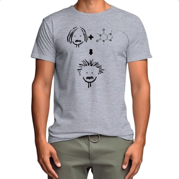 Camiseta Cinza Albert Einstein Cafeina - Imagem 4