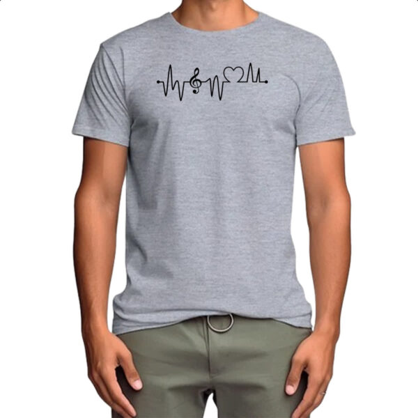 Camiseta Cinza Batimento cardiaco musica - Imagem 4