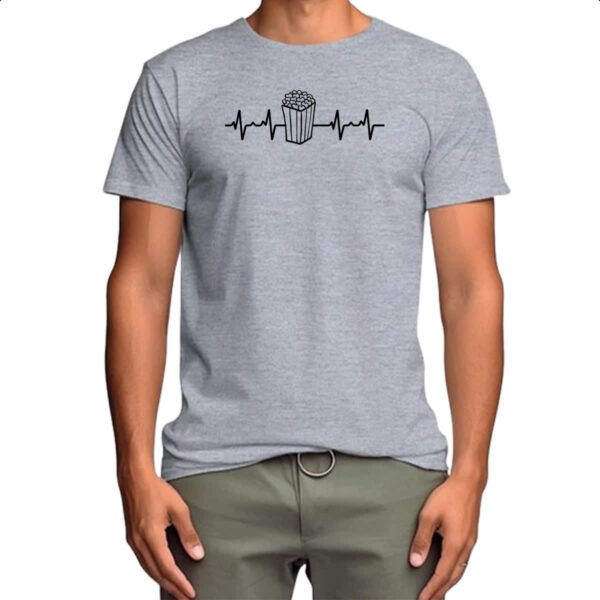 Camiseta Cinza Batimento cardiaco pipoca - Imagem 4