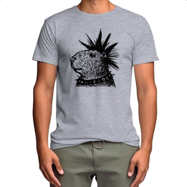 Camiseta Cinza Capivara Punkvara - Imagem 4