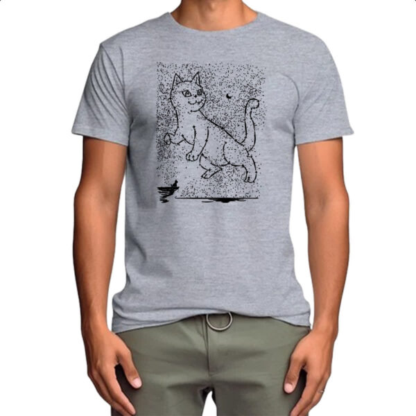 Camiseta Cinza Constelacao Gato - Imagem 4