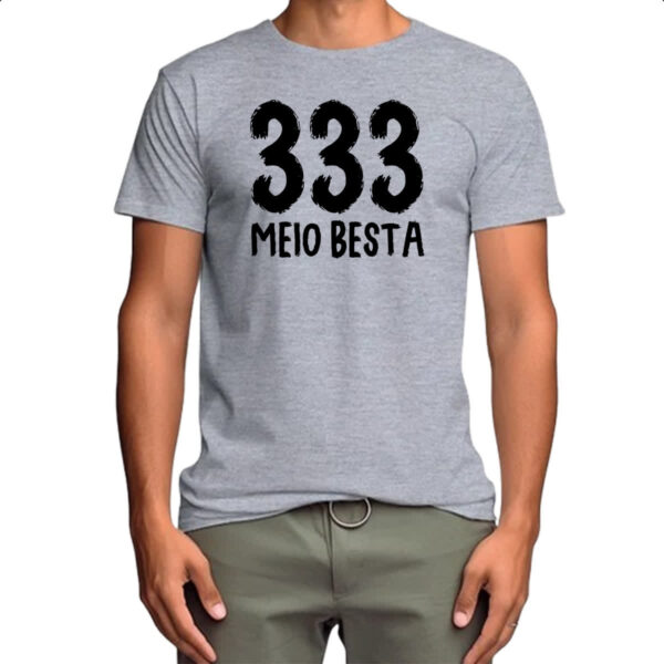 Camiseta Cinza 333 Meio Besta - Imagem 4