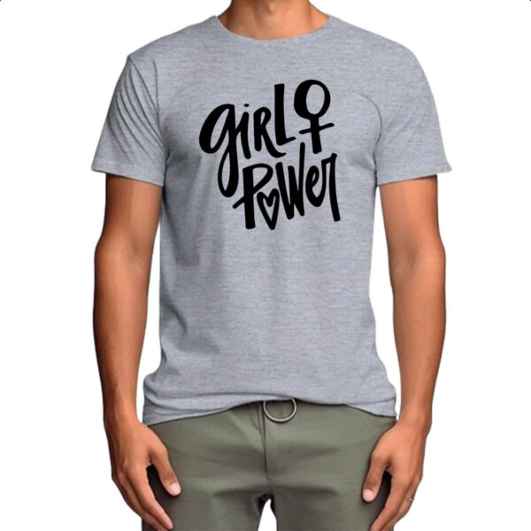 Camiseta Cinza Empoderada Girl Power - Imagem 4