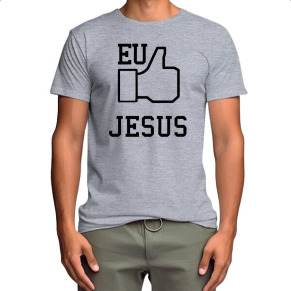 Camiseta Cinza Eu Curto Jesus - Imagem 4