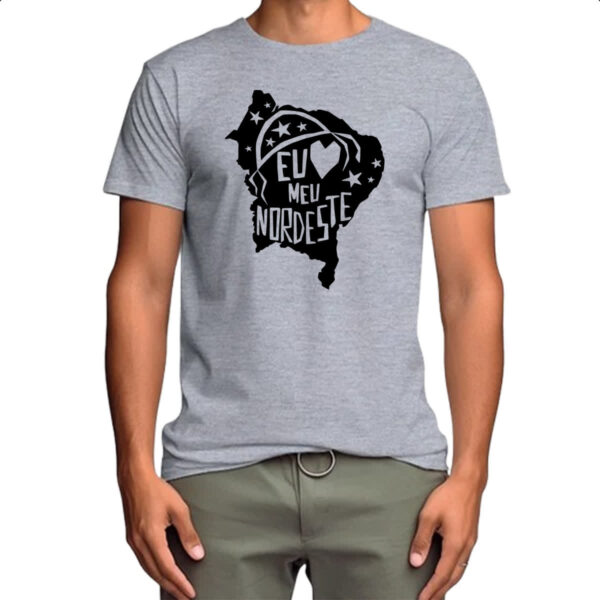 Camiseta Cinza Eu amo meu nordeste - Imagem 4