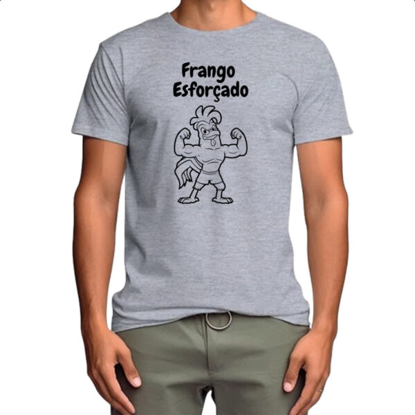 Camiseta Cinza Academia frango esforcado - Imagem 4