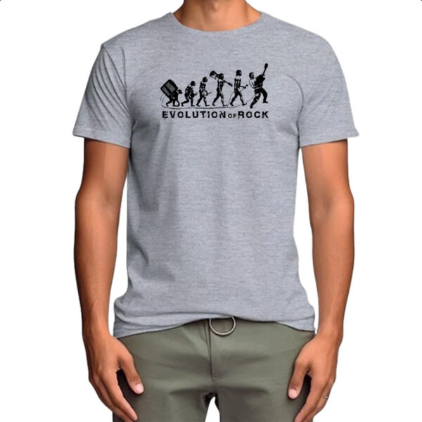 Camiseta Cinza Evolucao do Rock - Imagem 4