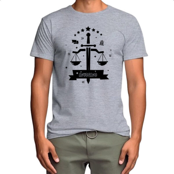 Camiseta Cinza Advogado balanca e espada - Imagem 4