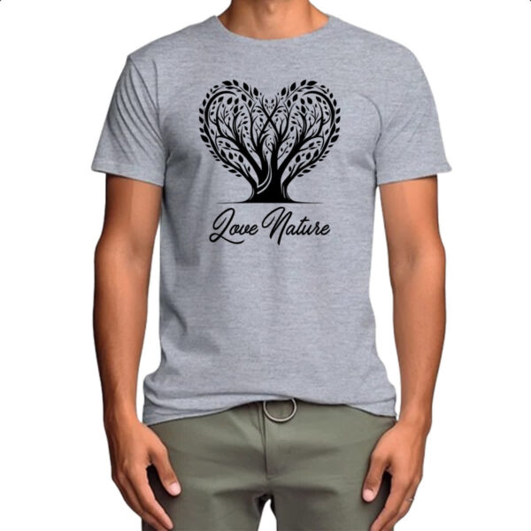 Camiseta Cinza Amo a natureza - Imagem 4