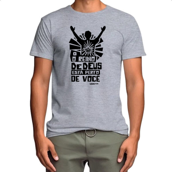 Camiseta Cinza Gospel Lucas 17.21 - Imagem 4