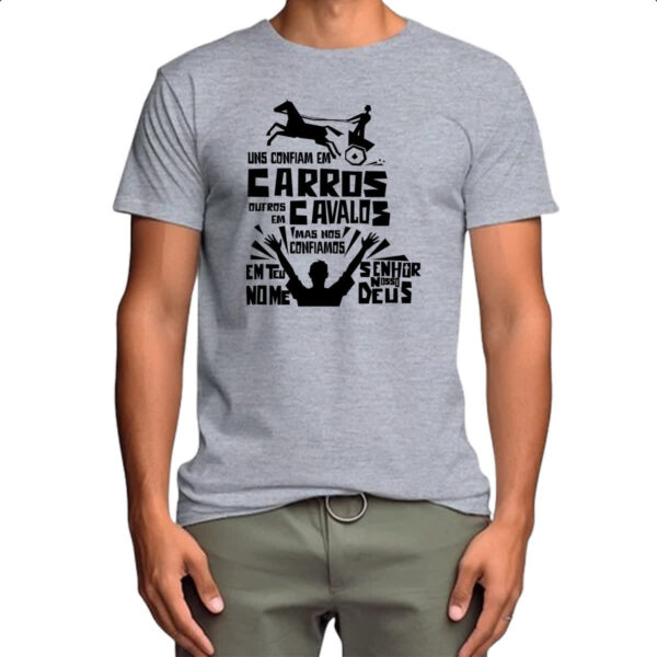 Camiseta Cinza Gospel Salmos 20.7 - Imagem 4