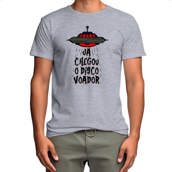 Camiseta Cinza Ja chegou o disco voador - Imagem 4