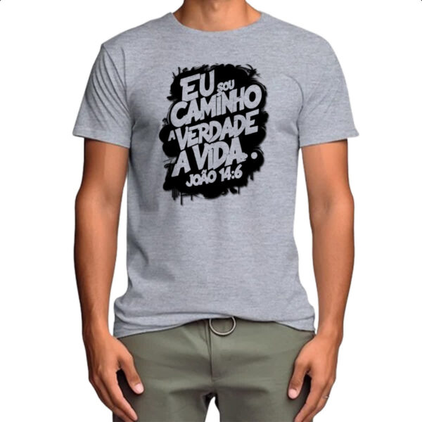 Camiseta Cinza Jesus Joao 14-6 - Imagem 4