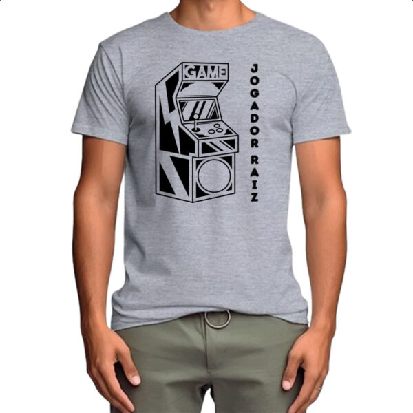 Camiseta Cinza Jogador gamer raiz - Imagem 4
