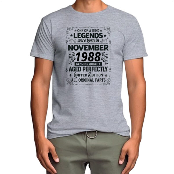 Camiseta Cinza Legends Were Born NOV-1988 - Imagem 4