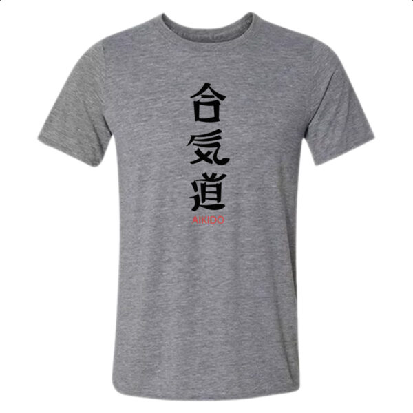 Camiseta Cinza Aikido letras Japao