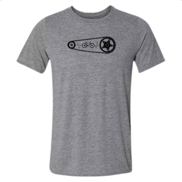 Camiseta Cinza Batimento cardiaco catraca bicicleta