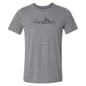 Camiseta Cinza Cafe batimento cardiaco